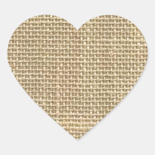 Burlap Heart Sticker