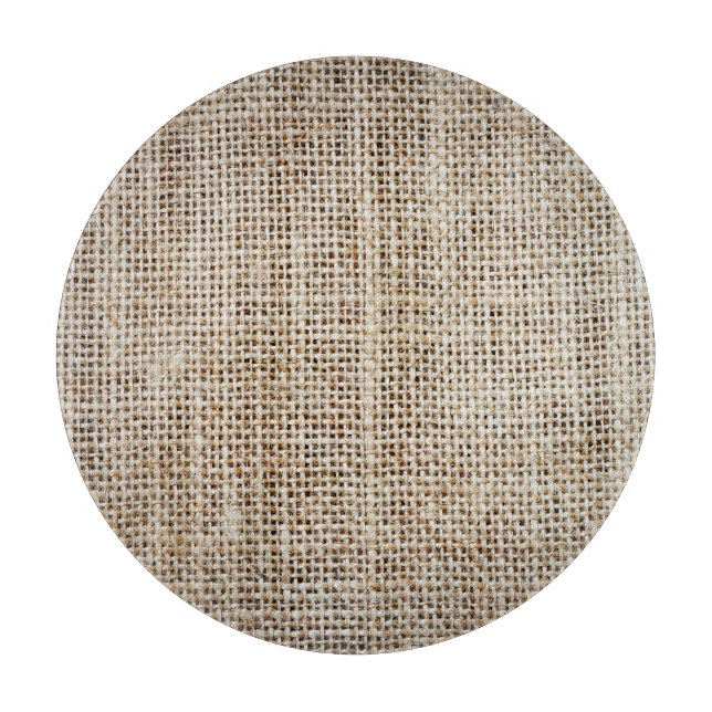 Burlap Hessian Background Texture Cutting Board (Front)