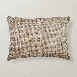 Burlap Hessian Background Texture Decorative Cushion