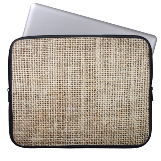 Burlap Hessian Background Texture Laptop Sleeve (Front)