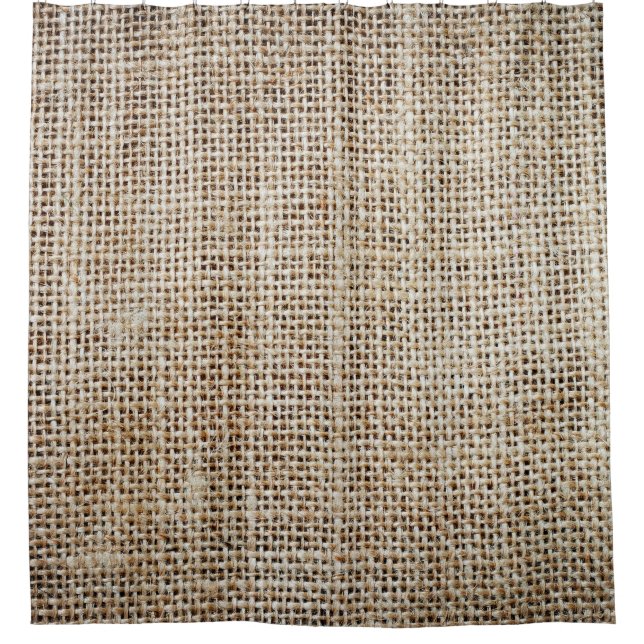 Burlap Hessian Background Texture Shower Curtain (Front)