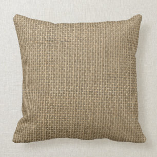 Burlap in Natural Beige Cushion