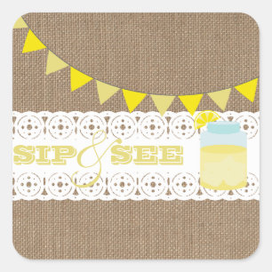 Burlap Inspired Lemonade Sip And See Sticker