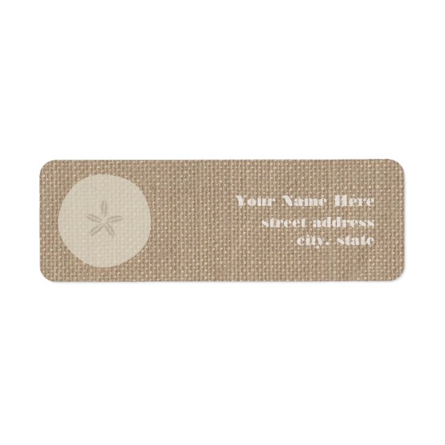 Burlap Inspired Sand Dollar Address Labels (Front)