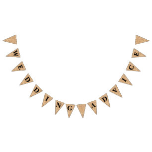 Burlap Jute Bunting "Wedding Advice"