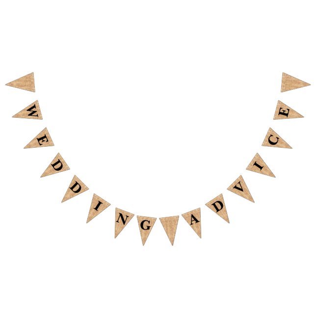 Burlap Jute Bunting "Wedding Advice" Bunting (All)