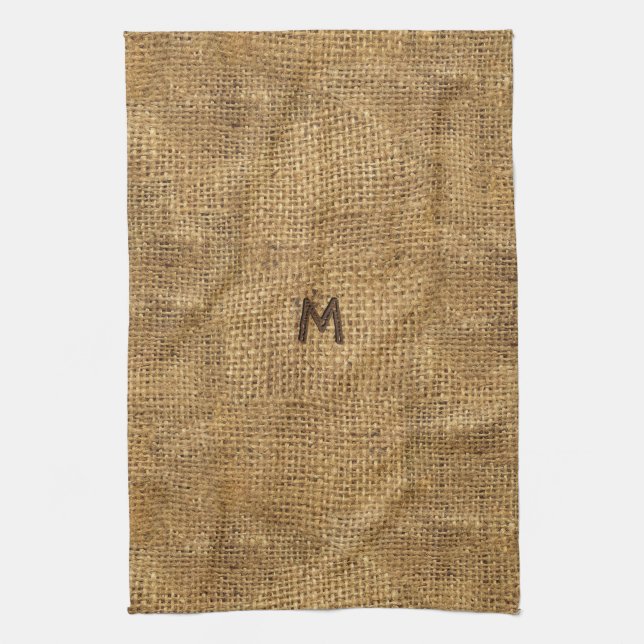 "Burlap" KitchenTowel w/out your text Tea Towel (Vertical)