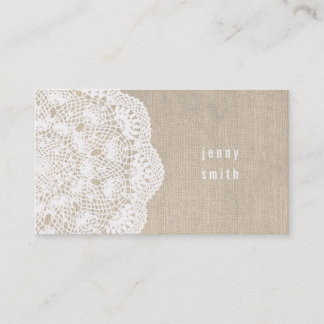 Burlap & Lace Doily Fashion Business Cards