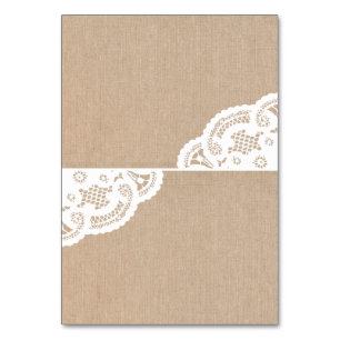 Burlap Lace Doily Wedding Table Place Cards