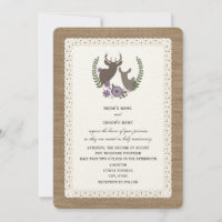 Burlap + Lace Inspired Deer Buck + Doe Purple