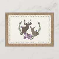 Burlap & Lace Inspired Purple Wreath Monogram RSVP