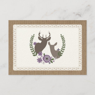 Burlap & Lace Inspired Purple Wreath Monogram RSVP