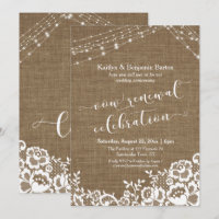 Burlap Lace Light Strings Vow Renewal Celebration