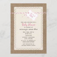 Burlap Lace & Pink Twine Inspired Baby Shower