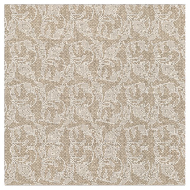 Burlap & Lace Tulip Fabric (Close Up)