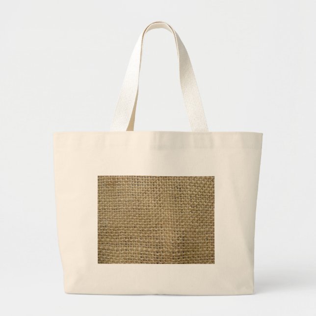 Burlap Large Tote Bag (Front)