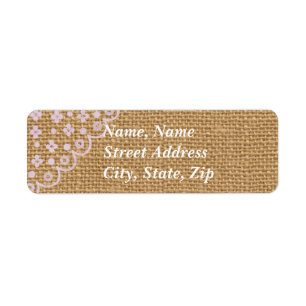 Burlap Lined Envelope Mailing Label Return Address Label