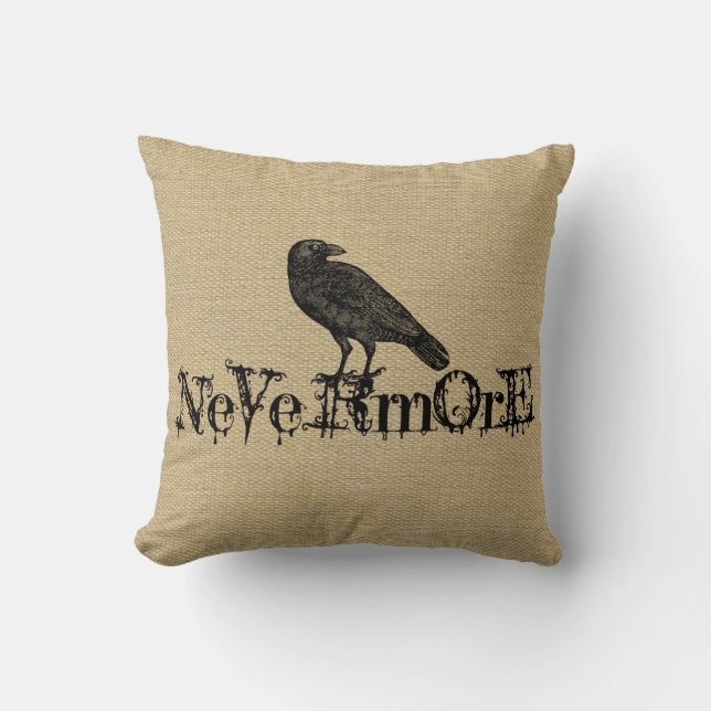 Burlap look Halloween Pillow (Front)