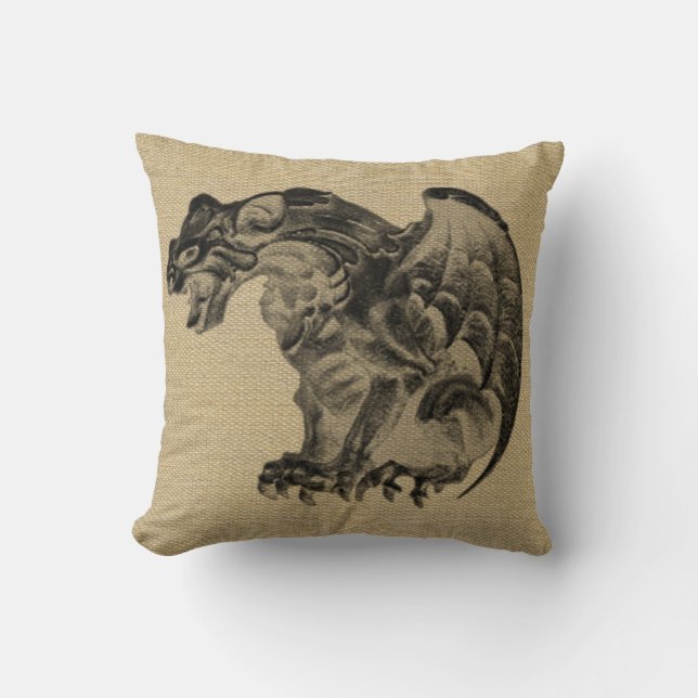 Burlap look Halloween Pillow (Front)