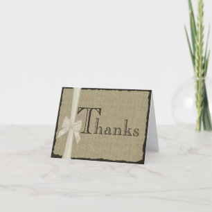Burlap Look Thank You Card