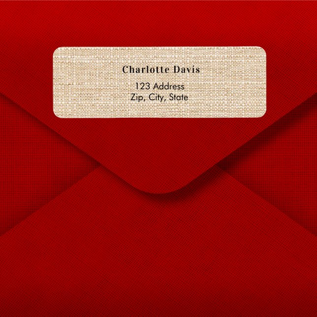 Burlap monogram return address  label (Creator Uploaded)
