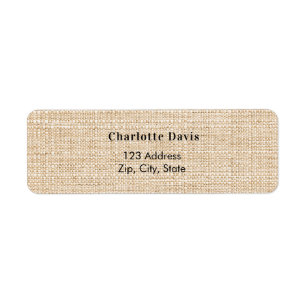 Burlap monogram return address  return address label