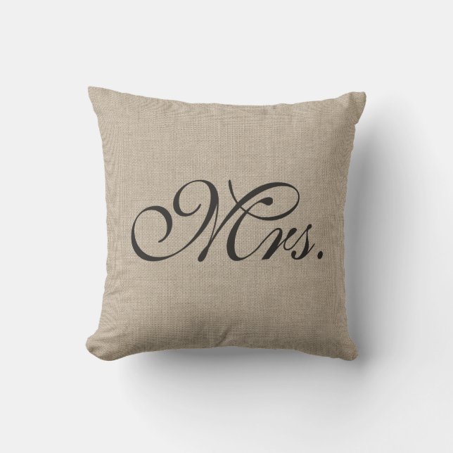 Burlap Mrs. Pillow (Front)