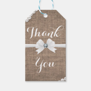 Burlap & Pearls Rustic Glamour Bridal Shower Favou Gift Tags