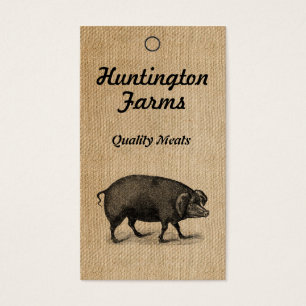 Burlap Pig and Meat Procduct Tag