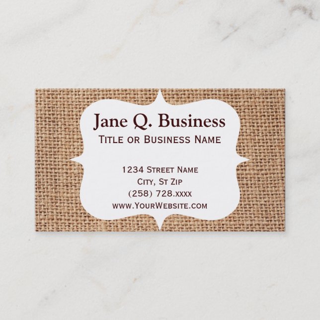 Burlap Print Business Card Templates (Front)