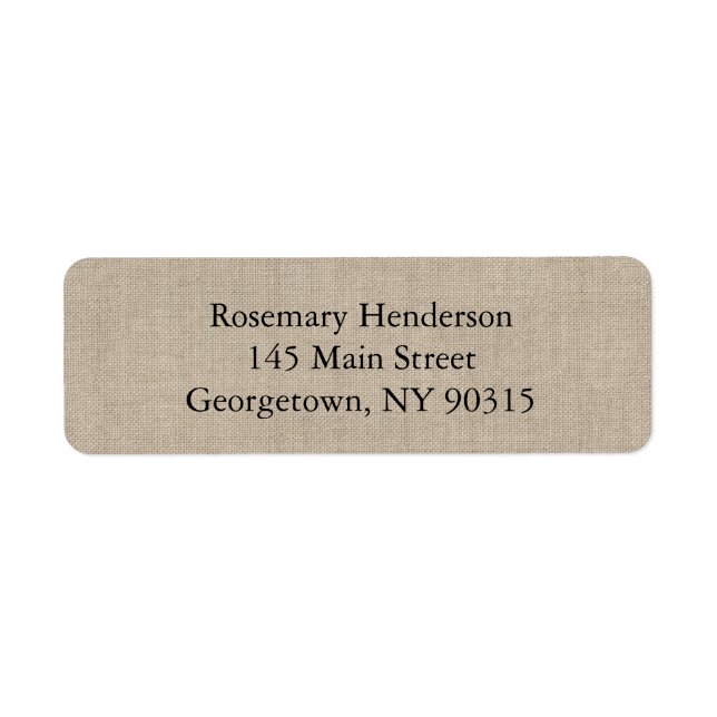 Burlap Return Address Label (Front)