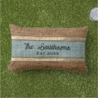 Burlap Rustic Brown Sage Green Custom Family Name