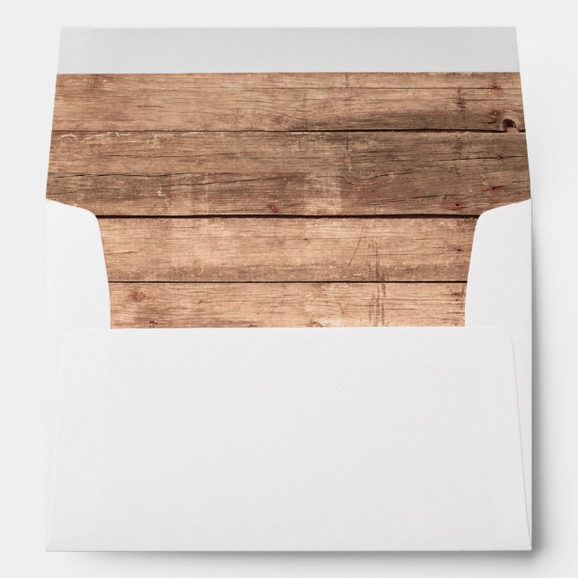 Burlap Rustic Wedding Invitation Wood Envelopes (Back (Bottom))