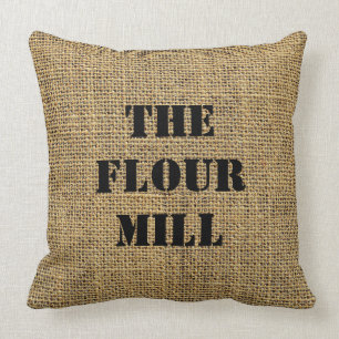 Burlap Sack The Flour Mill Cushion