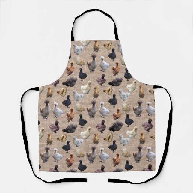Burlap Silkie Bantam Apron (Front)