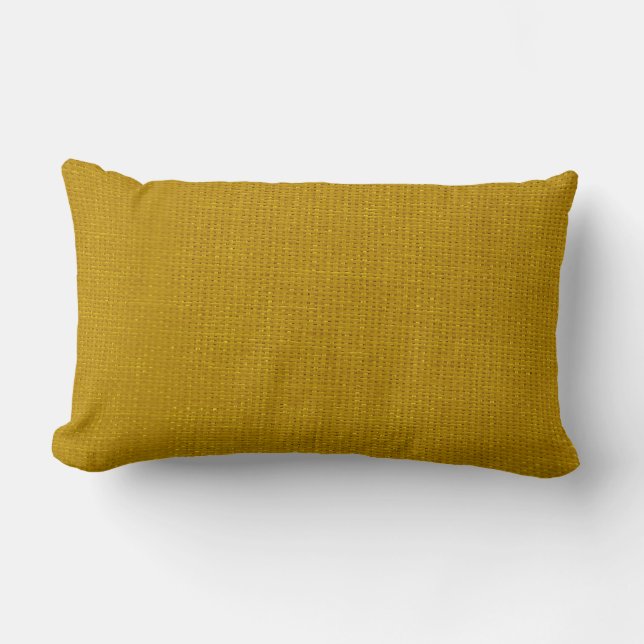 Burlap Simple Mustard Yellow Lumbar Cushion (Front)
