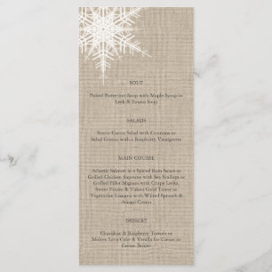 Burlap Snowflake Menu