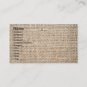 Burlap texture business card