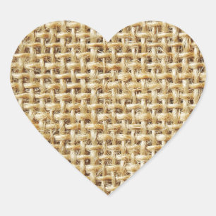 Burlap texture heart sticker