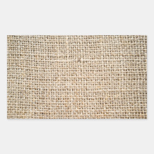 Burlap texture rectangular sticker