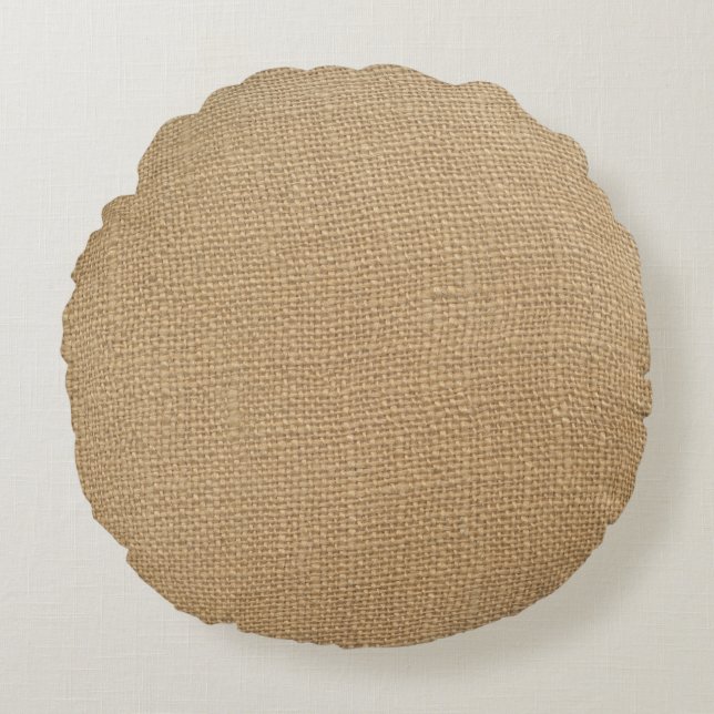 Burlap texture round cushion (Front)