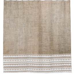 Burlap & Trim Shower Curtain