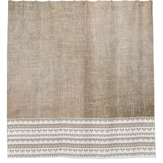 Burlap & Trim Shower Curtain