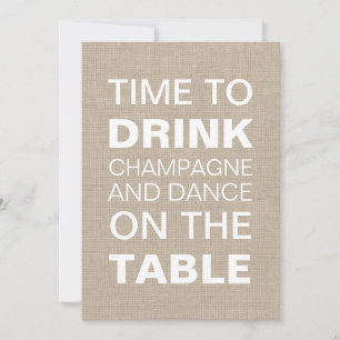 Burlap Typography Rehearsal Dinner Invitation