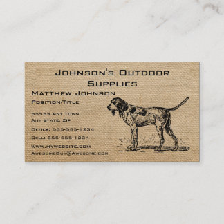 Burlap Vintage Hunting Dog Business Card