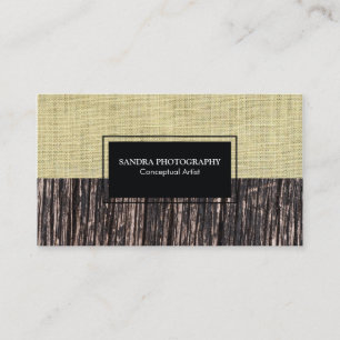 Burlap & Wood Texture Business Card