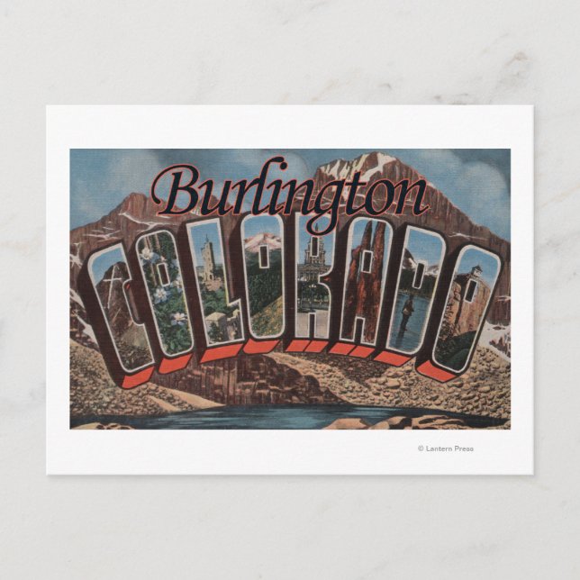 Burlington, Colorado - Large Letter Scenes Postcard (Front)