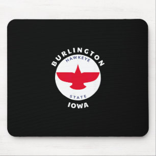 Burlington Iowa Ia Flag Soaring Eagle Souvenir Vac Mouse Pad