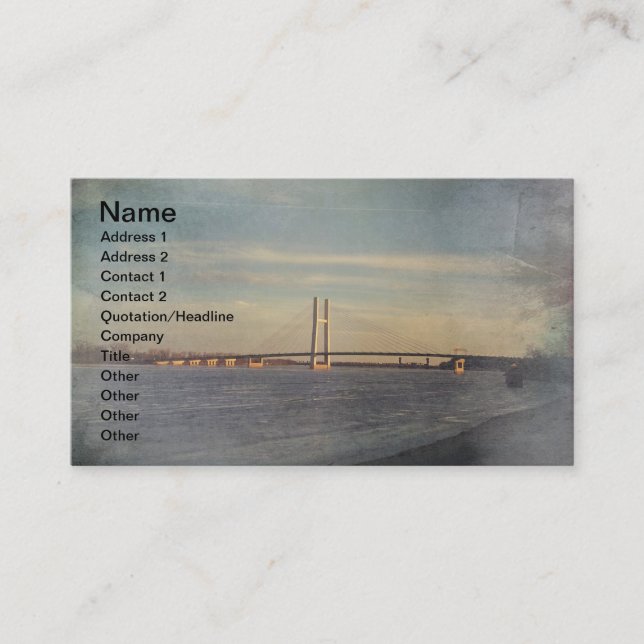 Burlington Iowa Mississippi River In Winter Business Card (Front)