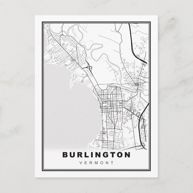Burlington Map Holiday Postcard (Front)